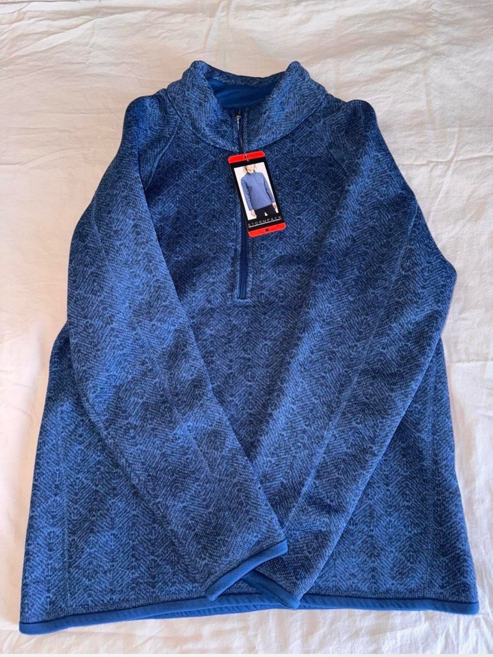 Woman's Blue Quarter-Zip Sweater Pullover